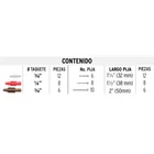Estuche 26 taquetes 3/16', 1/4', 5/16', c/pijas #6, #8, #10 3