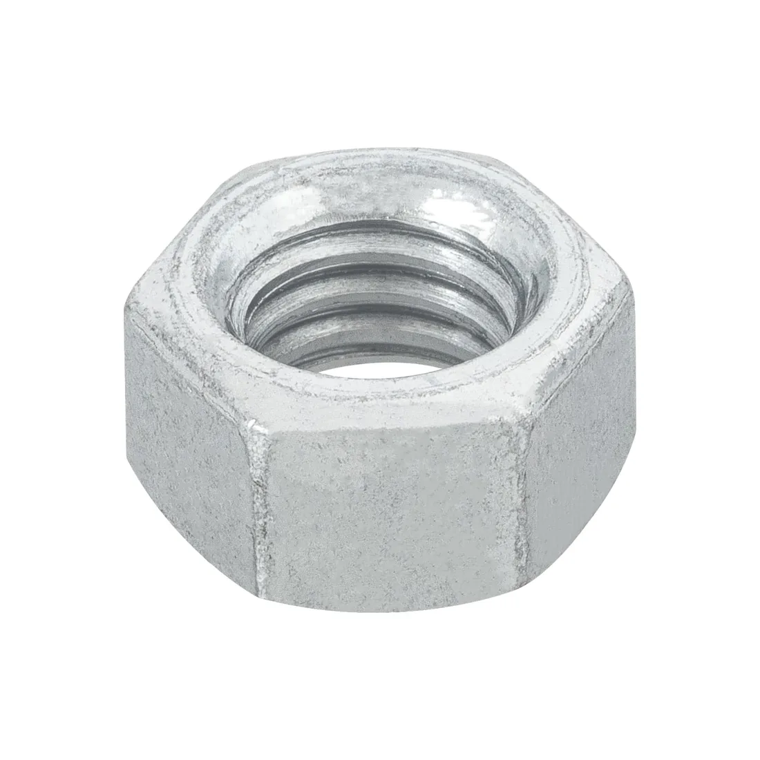 Bolsa con 100 tuercas 3/8' hexagonales de acero galvanizado