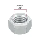 Bolsa con 100 tuercas 3/8' hexagonales de acero galvanizado 3