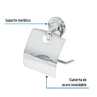 Portarrollo con cubierta,chapetón redondo, cromo, FOSET AQUA 2