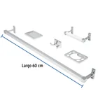 Juego de 5 accesorios para baño, metálicos, cromo, BASIC 3