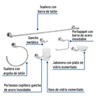 Juego de 6 accesorios para baño acabado cromo, FOSET ELEMENT 2
