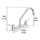 Mezcladora 8' fregadero, ABS, cuello largo, palanca, BASIC 3