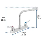 Mezcladora 8' fregadero, ABS, cuello cobra, palanca, BASIC 3