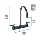 Mezcladora para fregadero,manerales palanca,negro mate TÚBIG 3