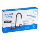 Mezcladora para fregadero,manerales palanca,negro mate TÚBIG 5