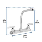 Mezcladora 8' fregadero cromo, cuello cobra, cono, BASIC 3