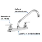 Mezcladora 8' fregadero cromo, cuello largo, cono, BASIC 2