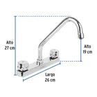Mezcladora 8' fregadero, ABS, cuello largo, hexagonal, BASIC 3