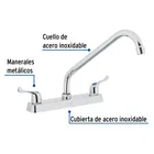 Mezcladora 8' fregadero cromo, cuello largo, palanca, BASIC 2
