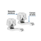 Juego 2 llaves individuales para lavabo, manerales metálicos 2