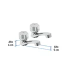 Juego llaves individuales lavabo, ABS, hexagonal, BASIC 3