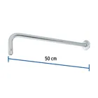 Brazo recto 50 cm con chapetón para regadera, cromo, FOSET 3