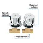 Juego llaves empotrar soldables, maneral metálico, FOSET 2