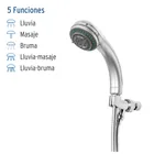 Regadera de teléfono 3-1/4', 5 funciones, con soporte, AQUA 2