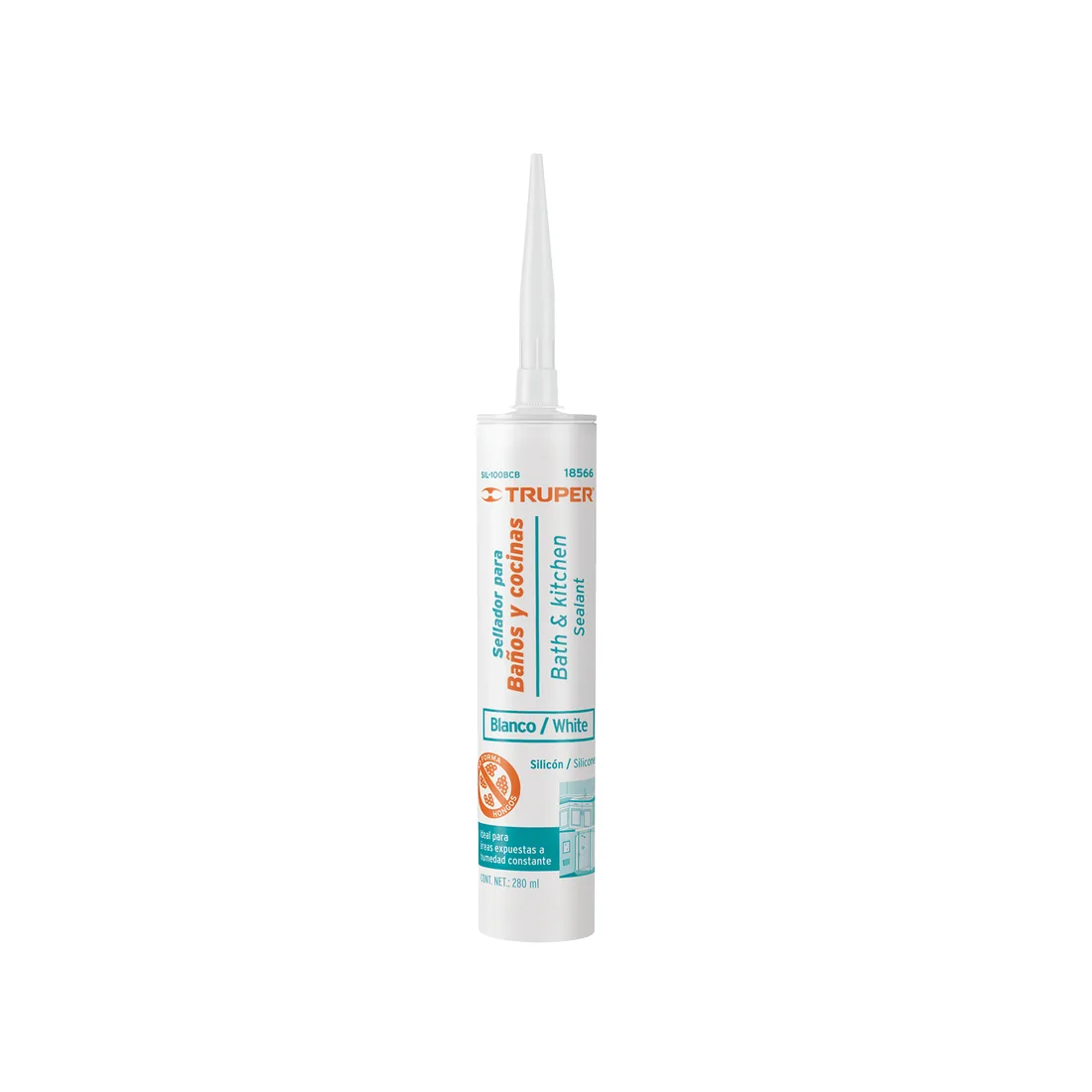 Sellador blanco para baños y cocinas, 280 ml, TRUPER