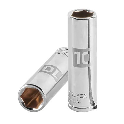 Dado largo de 10 mm, 6 puntas, cuadro 1/4', TRUPER