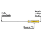 Desarmador cabinet 3/16 x 8' mango de PVC, PRETUL 4