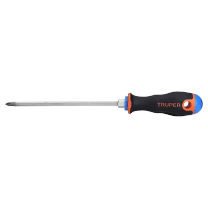 Desarmador de cruz 3/16' x 6' mango Comfort Grip, TRUPER