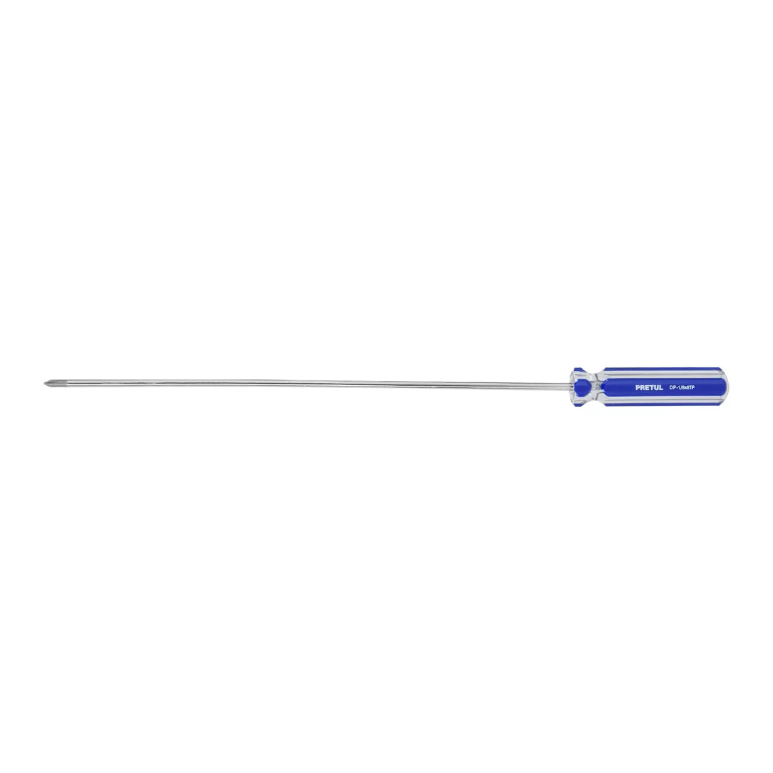 Desarmador de cruz 1/8' x 8' mango de PVC, PRETUL