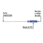 Desarmador de cruz 1/8' x 8' mango de PVC, PRETUL 4