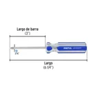 Desarmador de cruz 3/16 x 3' mango de PVC, PRETUL 2