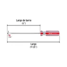 Desarmador plano 3/16 x 6' mango de PVC, PRETUL 2