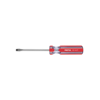 Desarmador plano 1/4 x 4' mango de PVC, PRETUL