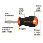Desarmador plano 1/4' x 1-1/2' mango Comfort Grip, TRUPER 3