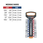 Juego de dados mm y std con matraca, cuadro 3/8', TRUPER 3