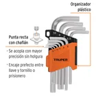 Juego de 10 llaves hexagonales mm, con organizador, TRUPER 2