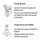 Juego de 25 llaves hexagonales mixtas, largas, punta de bola 4