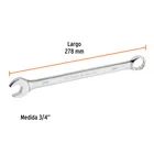 Llave combinada extralarga 3/4' x 278 mm de largo, EXPERT 3