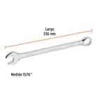 Llave combinada extralarga 15/16' x 336 mm de largo, EXPERT 3