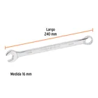 Llave combinada extralarga 16 mm x 240 mm de largo, EXPERT 3
