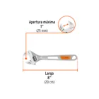 Llave ajustable (perico) 8' cromada, TRUPER 3
