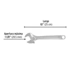 Llave ajustable (perico) 10' cromada, PRETUL 3