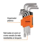 Juego de 7 llaves torx con organizador abatible, TRUPER 2