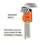 Juego de 7 llaves torx largas con organizador abatible 2