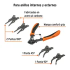 Pinza para anillos de retención 6' 4 cabezas intercambiables 6