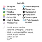 Juego de 100 puntas mixtas largo 1' en estuche plástico 2