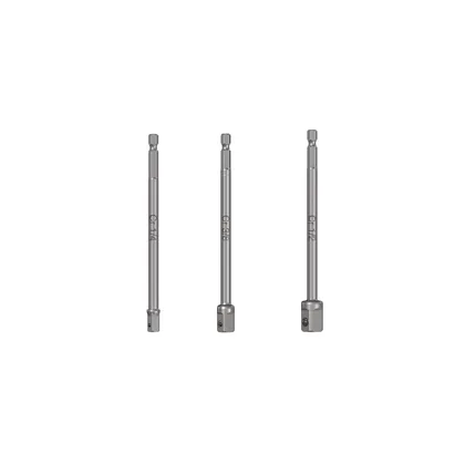 Juego de 3 adaptadores largos para dados de 1/4, 3/8 y 1/2'