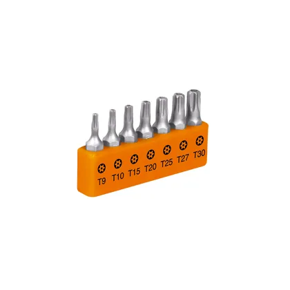 Juego de 7 puntas torx combinadas c/seguro largo 1', EXPERT