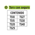 Juego de 7 puntas torx combinadas c/seguro largo 2', EXPERT 3