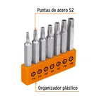 Juego de 7 puntas torx combinadas c/seguro largo 2', EXPERT 4