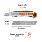 Cutter 18 mm trabajo pesado c/alma metálica y grip, EXPERT 2