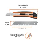 Cutter 18 mm profesional con alma metálica y grip, TRUPER 2