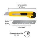 Cutter 18 mm plástico, PRETUL 2