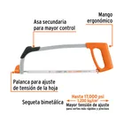 Arco 12' profesional tubular de acero para segueta, TRUPER 2