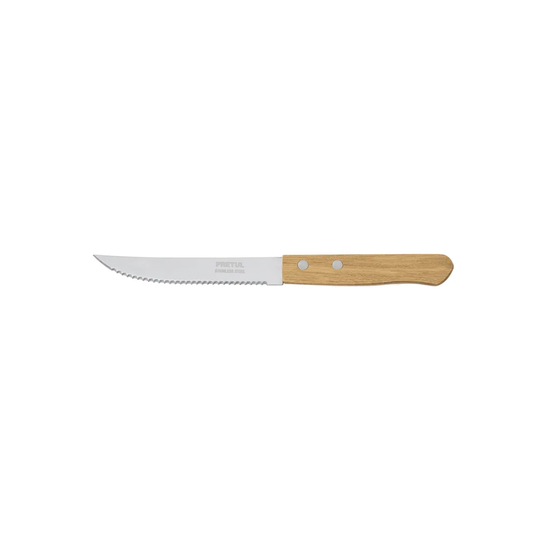 Cuchillo con sierra para asado 5' mango de madera, PRETUL